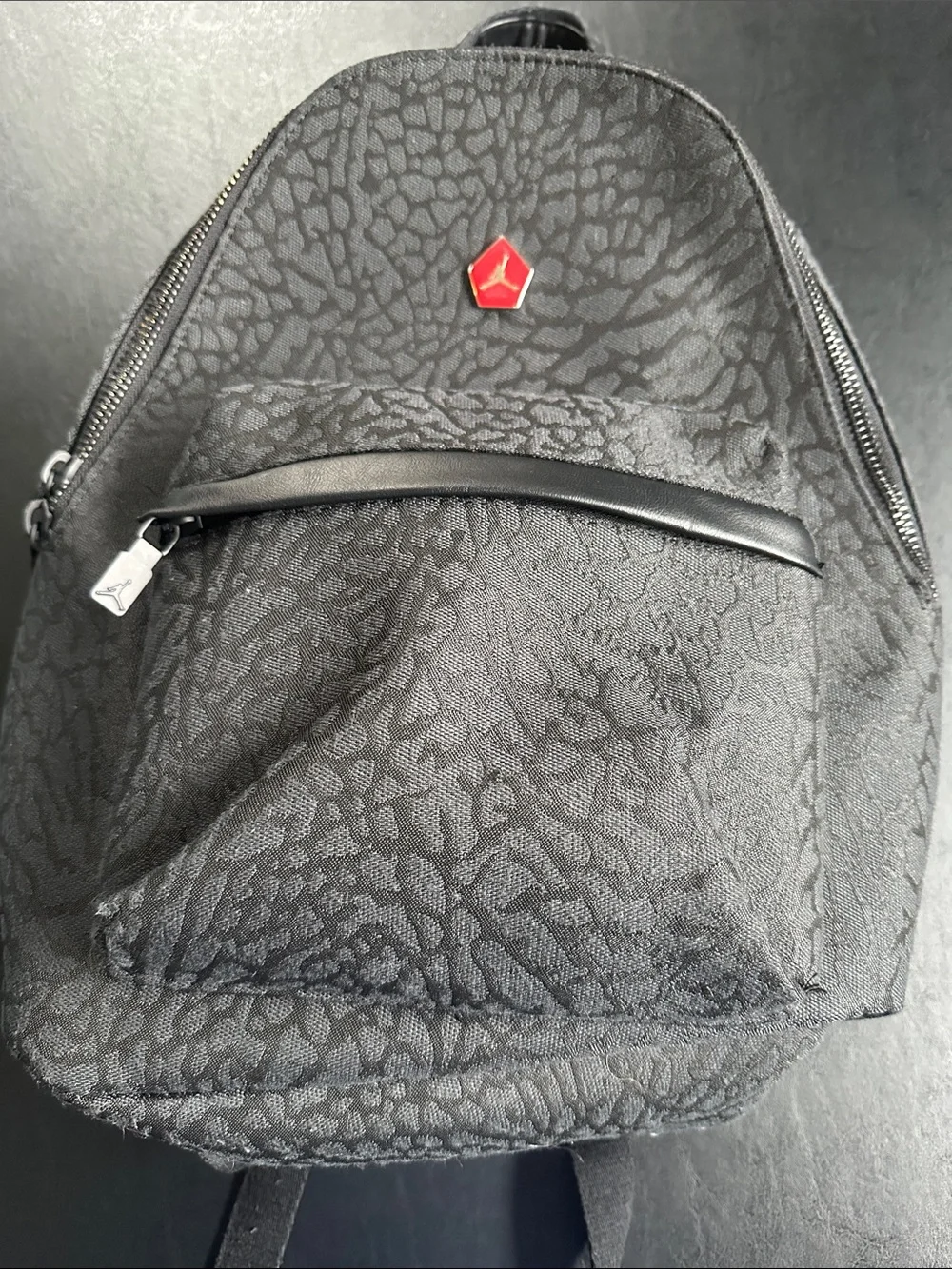 Jordan Black Backpack with Red Jumpman Shield